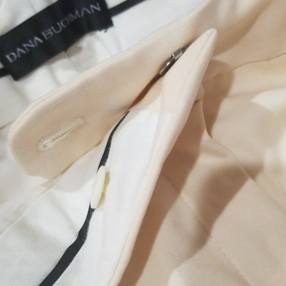 DANA BUCHMAN White Ivory Wool Dress Pant Trousers - Picture 6 of 6